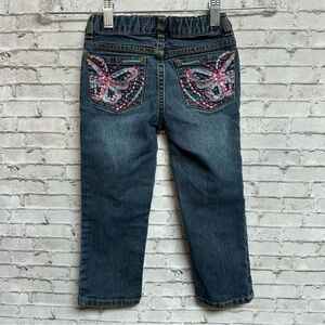 Squeeze Original Jeans Embroidered Butterfly Toddler 4T Denim Blue Jeans